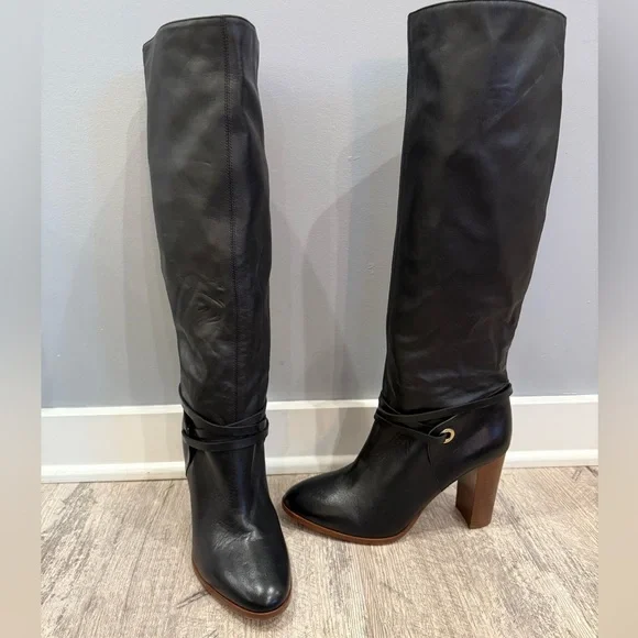LK Bennett Black Leather Heeled Boots NEW - Picture 5 of 16